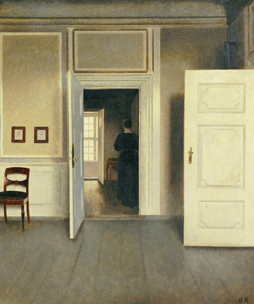 A Woman in an Interior, Strandgade 30 by Vilhelm Hammershøi